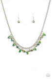 Paparazzi "Twinkling Treasure Trove" Green Necklace & Earring Set Paparazzi Jewelry