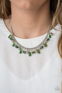 Paparazzi "Twinkling Treasure Trove" Green Necklace & Earring Set Paparazzi Jewelry