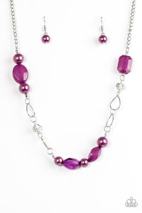 Paparazzi "Beam Away" Purple Necklace & Earring Set Paparazzi Jewelry