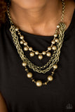 Paparazzi "Urban Riches" Brass Necklace & Earring Set Paparazzi Jewelry