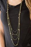 Paparazzi "City Cache" Brass Multi Chain Necklace & Earring Set Paparazzi Jewelry