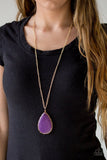 Paparazzi "Stone Magnificence" Purple Stone Pendant Gold Tone Necklace & Earring Set Paparazzi Jewelry