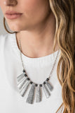 Paparazzi "Sassy Stonehenge" Black Necklace & Earring Set Paparazzi Jewelry