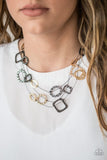 Paparazzi "GEO-ing Strong" Black Necklace & Earring Set Paparazzi Jewelry