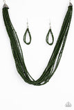 Paparazzi "Wide Open Spaces" Green 121XX Necklace & Earring Set Paparazzi Jewelry
