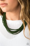 Paparazzi "Wide Open Spaces" Green 121XX Necklace & Earring Set Paparazzi Jewelry