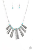 Paparazzi "Sassy Stonehenge" Blue Necklace & Earring Set Paparazzi Jewelry