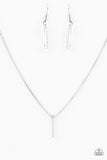 Paparazzi "Casually Casual" Silver Rod Charm Necklace & Earring Set Paparazzi Jewelry