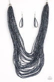 Paparazzi "Ice Storm" Blue 137XX Necklace & Earring Set Paparazzi Jewelry