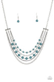Paparazzi "Metro Modest" Blue Necklace & Earring Set Paparazzi Jewelry