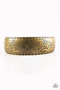 Paparazzi "Lily Of The Tribe" Brass Etched Antiqued Thick Cuff Bracelet Paparazzi Jewelry