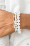 Paparazzi "Beautiful Bravado" White Bracelet Paparazzi Jewelry