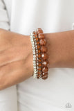 Paparazzi "Beautiful Bravado" Brown Bracelet Paparazzi Jewelry