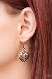 Paparazzi "Throw Away the Key" Copper Earrings Paparazzi Jewelry