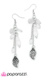 Paparazzi "LEAFing So Soon?" White Earrings Paparazzi Jewelry