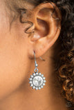 Paparazzi "Bring In The BEAM Team" White Earrings Paparazzi Jewelry