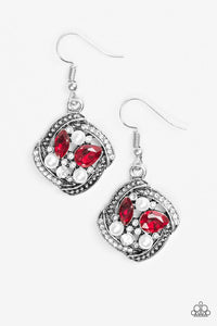 Paparazzi "Prestigious Shimmer" Red Earrings Paparazzi Jewelry