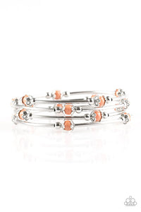 Paparazzi "Trade Route" Orange Stone Bead Silver Infinity Bracelet Paparazzi Jewelry