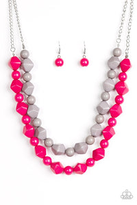 Paparazzi "Rio Rhythm" Pink Necklace & Earring Set Paparazzi Jewelry