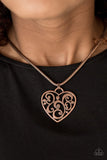 Paparazzi "FILIGREE Your Heart With Love" Copper Necklace & Earring Set Paparazzi Jewelry