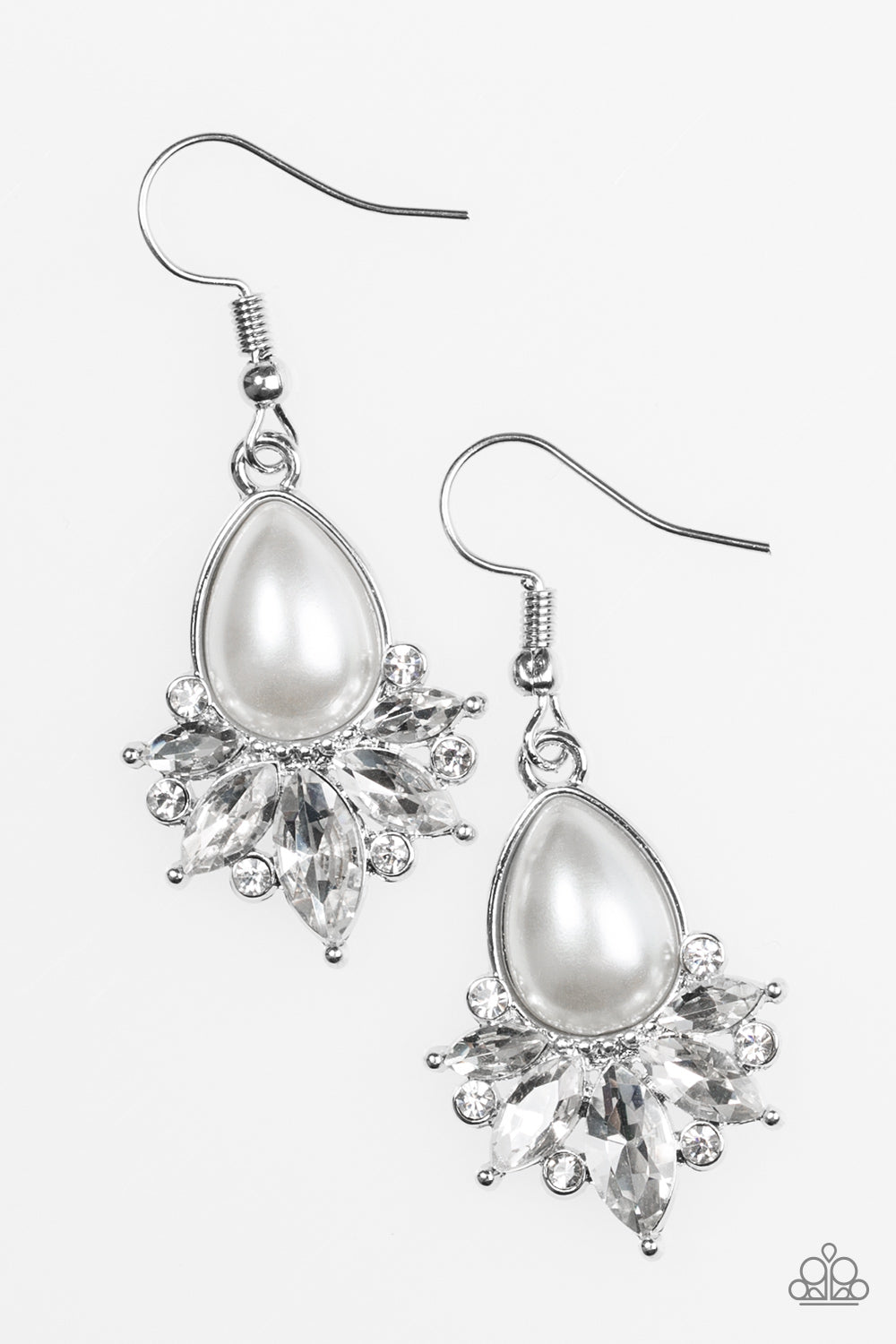 Paparazzi regal sale renewal white earrings