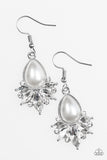 Paparazzi VINTAGE VAULT "Regal Reputation" White Earrings Paparazzi Jewelry