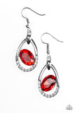 Paparazzi "Uptown Crown" Red Earrings Paparazzi Jewelry