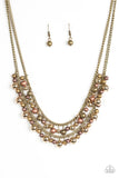Paparazzi "The FIERCE Lady" Brass Necklace & Earring Set Paparazzi Jewelry