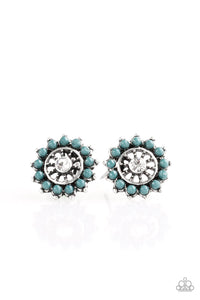 Paparazzi "Dreamy Dahlia" Blue Post Earrings Paparazzi Jewelry