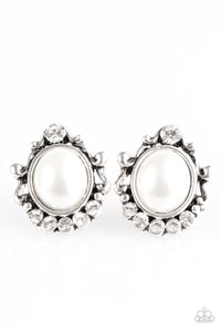 Paparazzi "Poshly Princess" White Post Earrings Paparazzi Jewelry