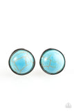 Paparazzi "Stone Symmetry" Blue Turquoise Stone Post Earrings Paparazzi Jewelry
