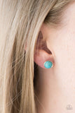 Paparazzi "Stone Symmetry" Blue Turquoise Stone Post Earrings Paparazzi Jewelry