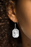 Paparazzi "Crown Court" White Earrings Paparazzi Jewelry