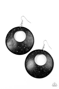 Paparazzi "Moroccan Movement" Black Wooden Hoop Earrings Paparazzi Jewelry