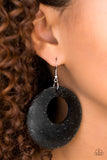 Paparazzi "Moroccan Movement" Black Wooden Hoop Earrings Paparazzi Jewelry