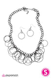Paparazzi "Get In the Ring" Black 004XX Necklace & Earring Set Paparazzi Jewelry