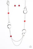 Paparazzi "Keepin It Cali" Red Necklace & Earring Set Paparazzi Jewelry