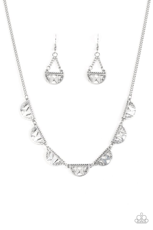 Paparazzi Egyptian Empire Silver Necklace And Earring Set