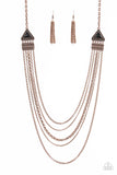 Paparazzi "Running With Wolves" Copper Layered Necklace & Earring Set Paparazzi Jewelry