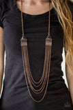 Paparazzi "Running With Wolves" Copper Layered Necklace & Earring Set Paparazzi Jewelry