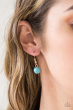 Paparazzi "Stone Magnificence" Blue Turquoise Stone Pendant Gold Necklace & Earring Set Paparazzi Jewelry