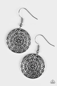 Paparazzi "Sunflower Shimmer" Silver Earrings Paparazzi Jewelry