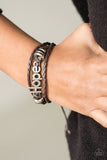 Paparazzi "Hope For The Best" Brown Leather Silver Plate HOPE Urban Bracelet Unisex Paparazzi Jewelry