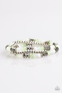 Paparazzi "Shimmer Sensation" Green Multicolor Opaque & Silver Bead Bracelet Paparazzi Jewelry