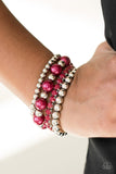 Paparazzi "RITZ Factor" Red and Silver Pearly Bead Bracelet Paparazzi Jewelry