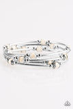 Paparazzi "Trade Route" White Stone Bead Silver Infinity Bracelet Paparazzi Jewelry