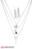 Paparazzi "The Key to My Heart" Silver Necklace & Earring Set Paparazzi Jewelry