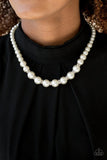 Paparazzi "Showtime Shimmer" White 250XX Necklace & Earring Set Paparazzi Jewelry