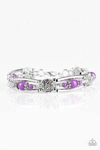Paparazzi "Happy Vibe, Happy Tribe" Purple Bracelet Paparazzi Jewelry