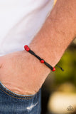 Paparazzi "Momentum" Red Stone Accent Black Cord Urban Bracelet Unisex Paparazzi Jewelry